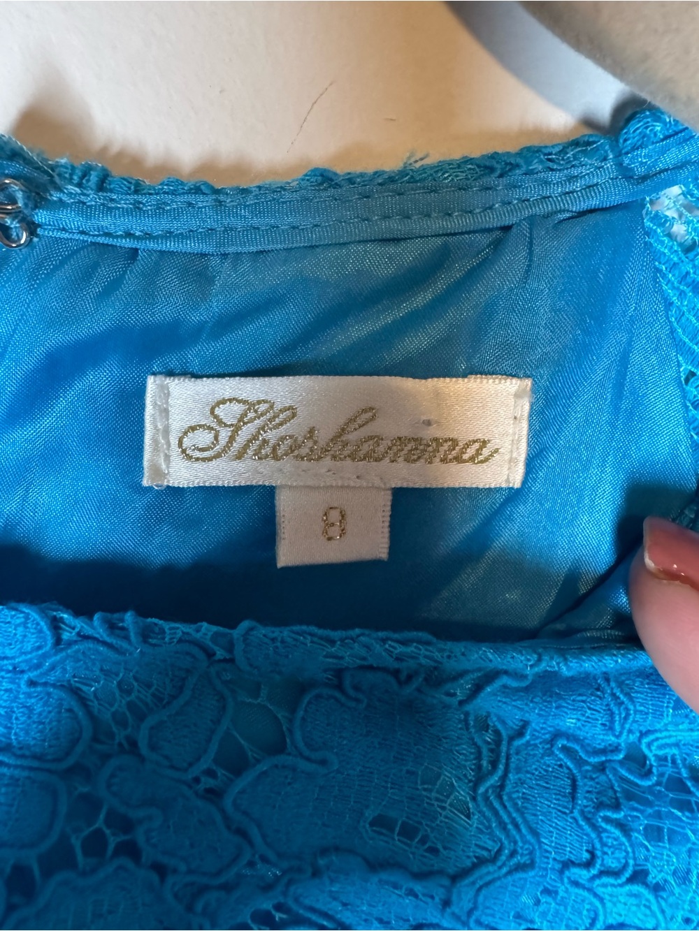 Shoshanna Turquoise Lace Cocktail Dress